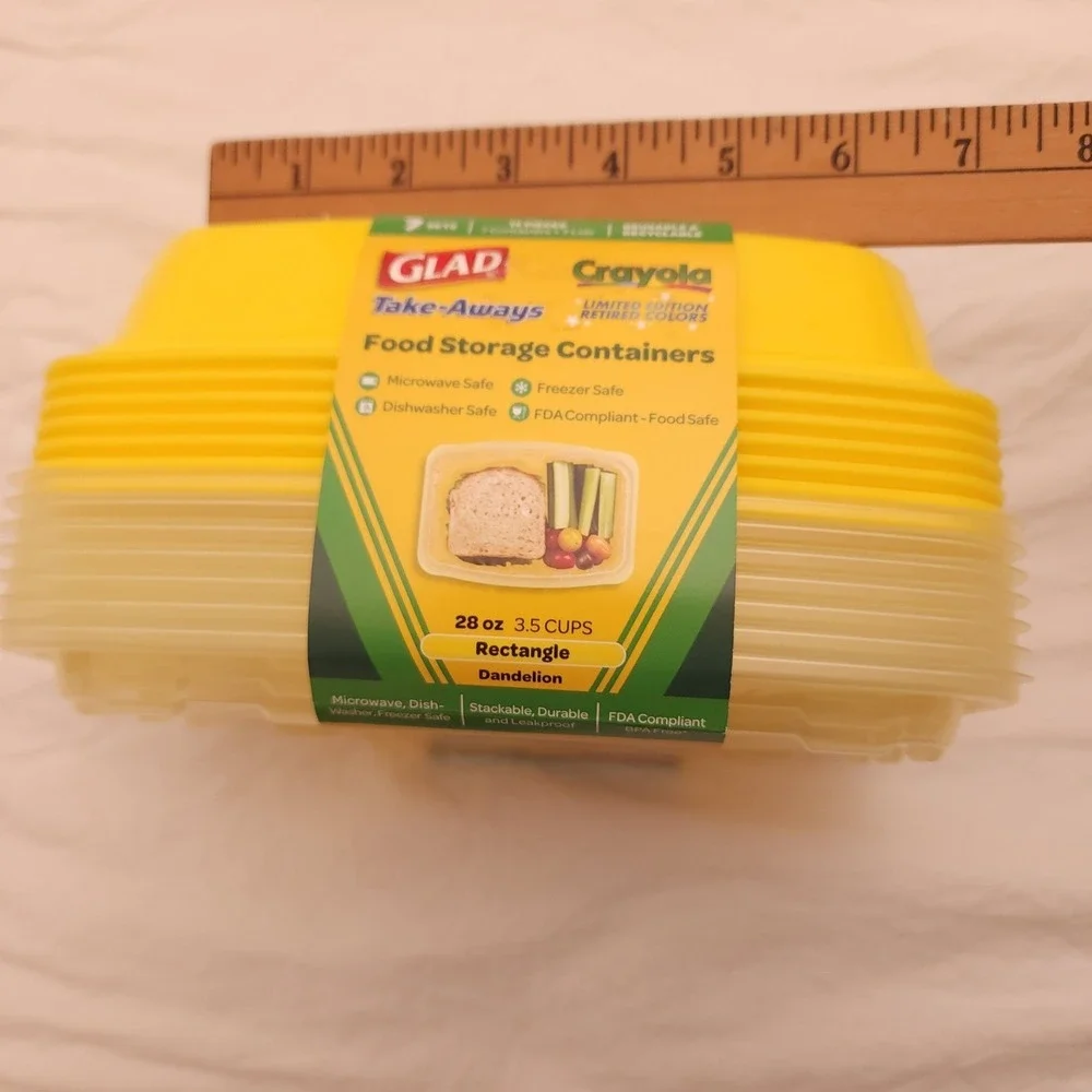 Glad Take Crayola Limited Edition Retired‎ Colors Food Storage Containers Yellow